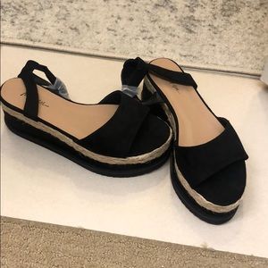 NastyGal Black Flatforms/Platforms